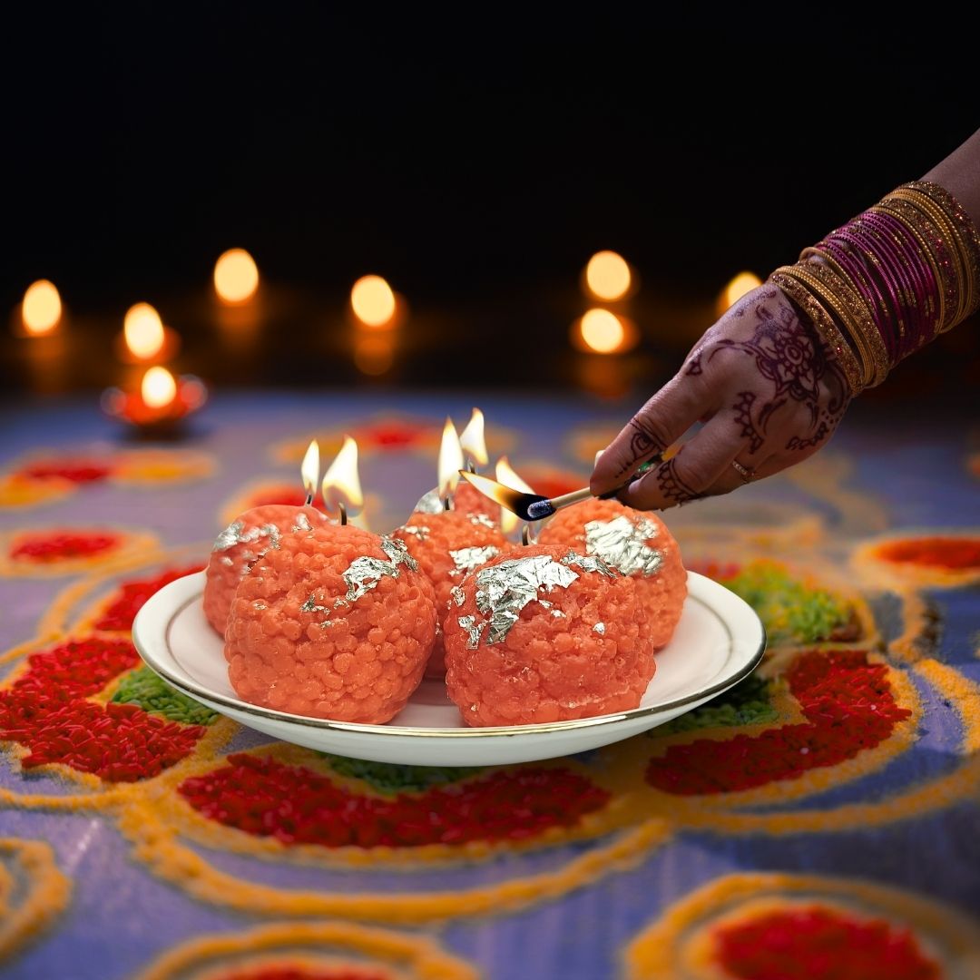 motichoor laddoo candle