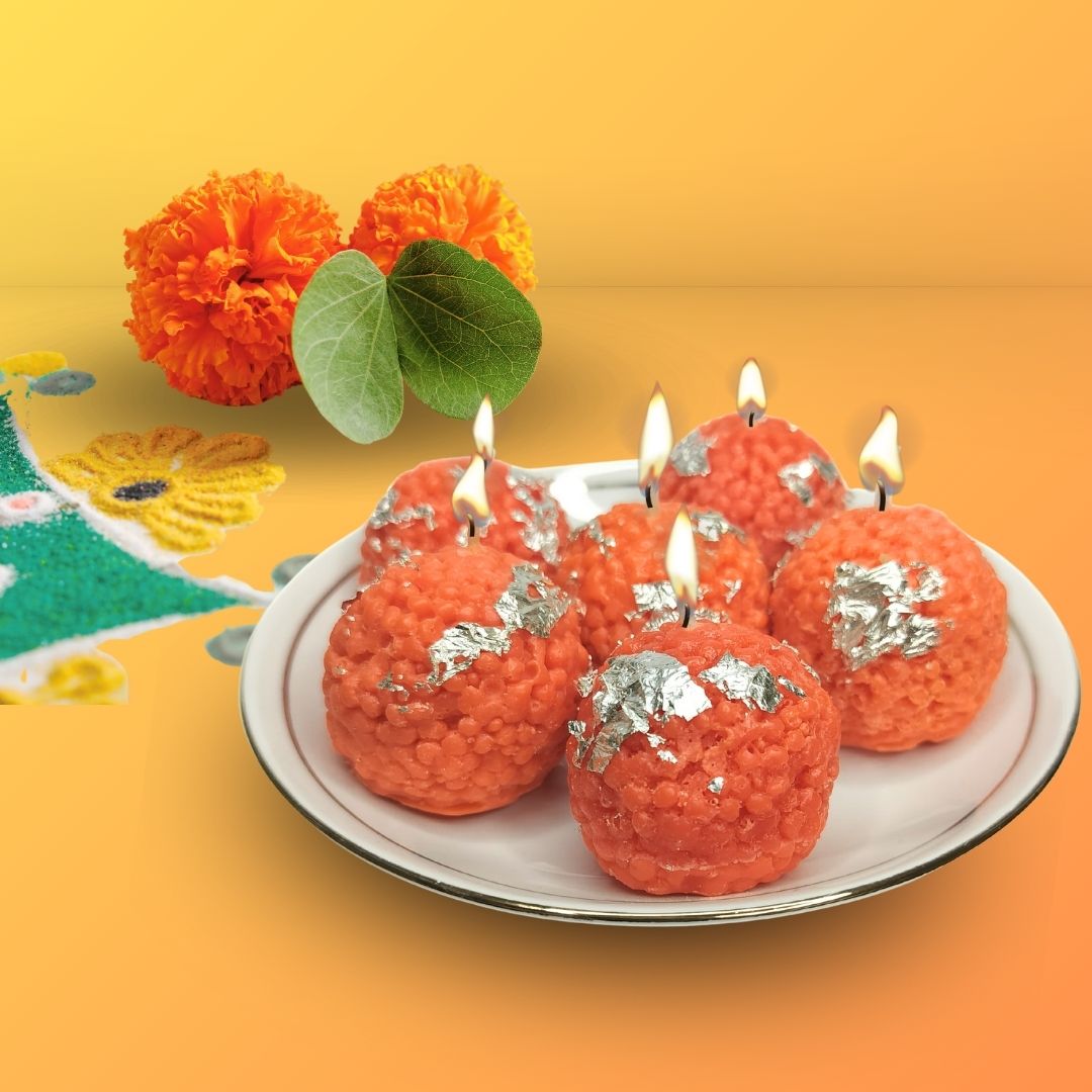 motichoor laddoo candle