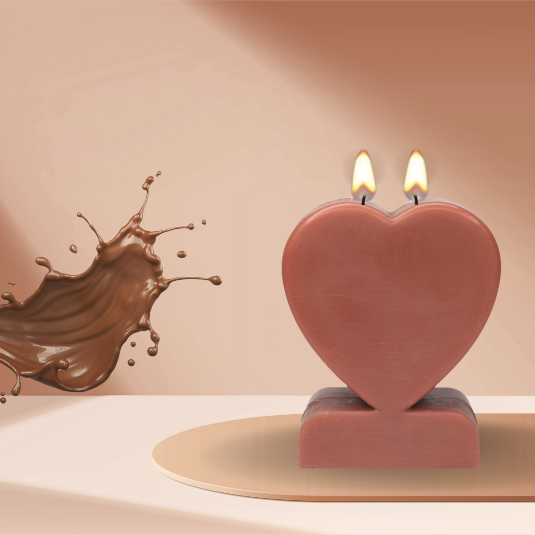 couple heart candle