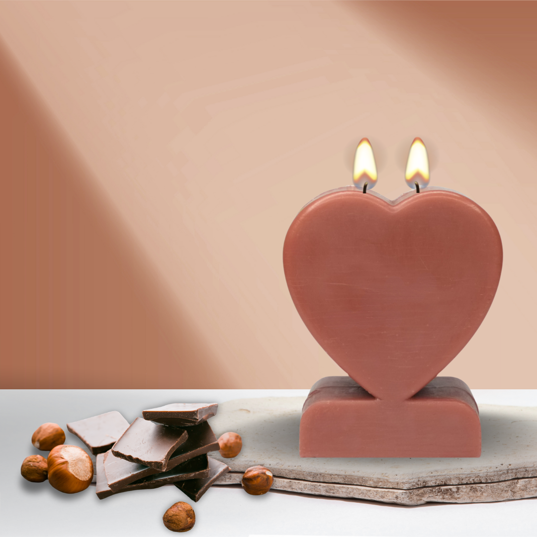 couple heart candle